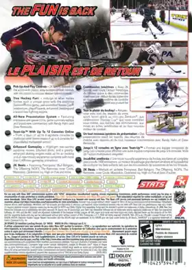 NHL 2K9 (USA) box cover back